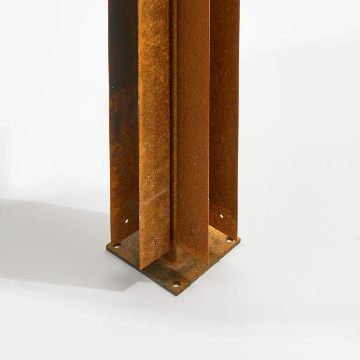 Hoekpaal Bamboescherm mt bevestigingsvoet 182cm Corten