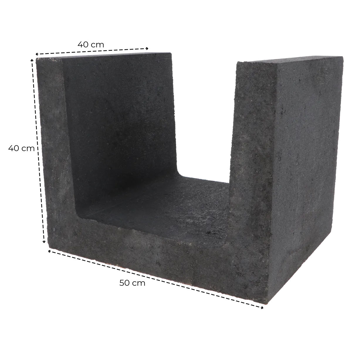(H) U-element 40x50x40 Antraciet