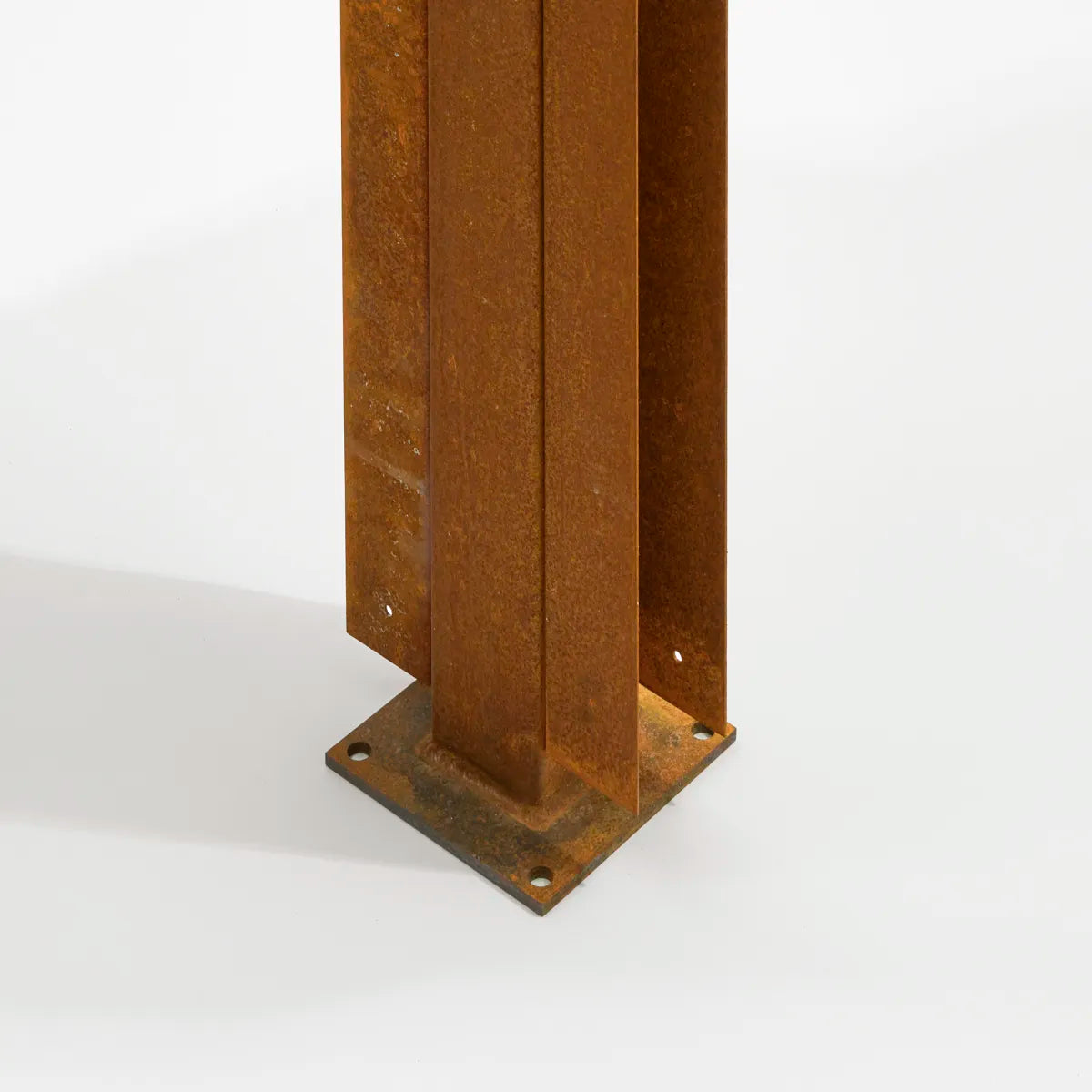 Tussenpaal Bamboescherm mt bevestigingsvoet 182cm Corten
