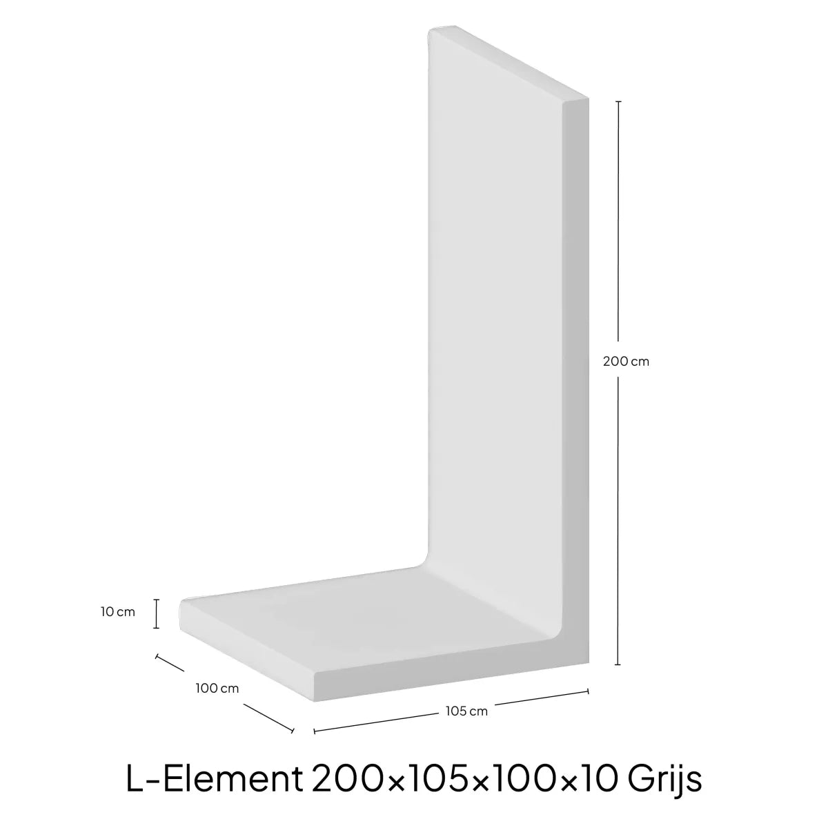 L-Element 200x105x100x10cm Zichtbeton