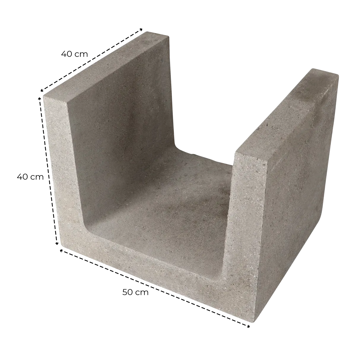 (H) U-element 40x50x40 Grijs