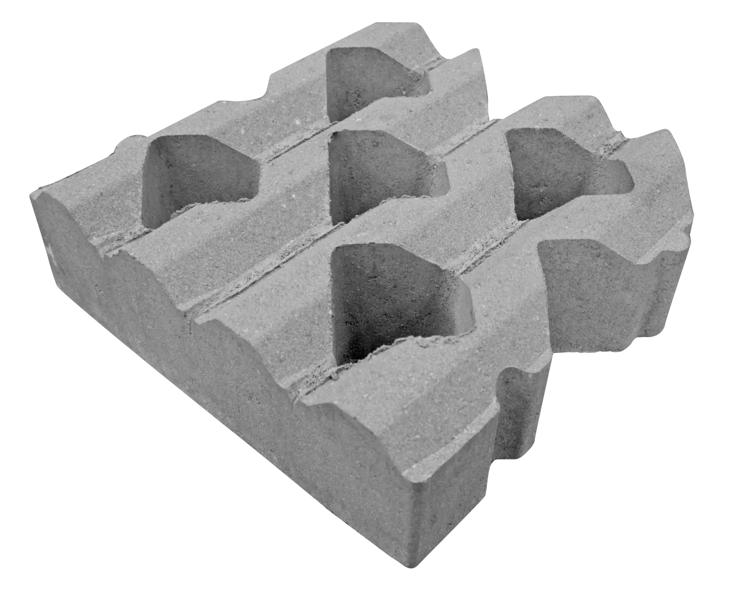 Grasbetontegel type C 40x40x12(40 cm. zijde vlak) BK25 vierkante gaten