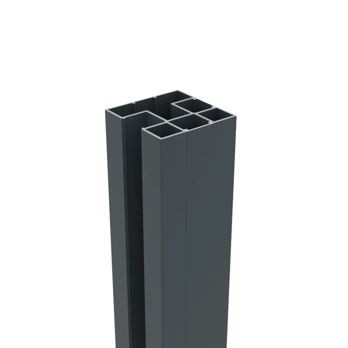 Boston Alu H paal 75x75mm 300cm RAL7016 incl. afwerkprofiel