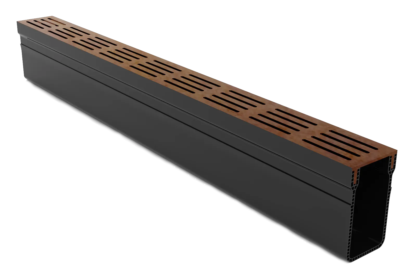 Star Drain 65/100 Lijngoot - Roestbruin (Cortenstalen) 100cm