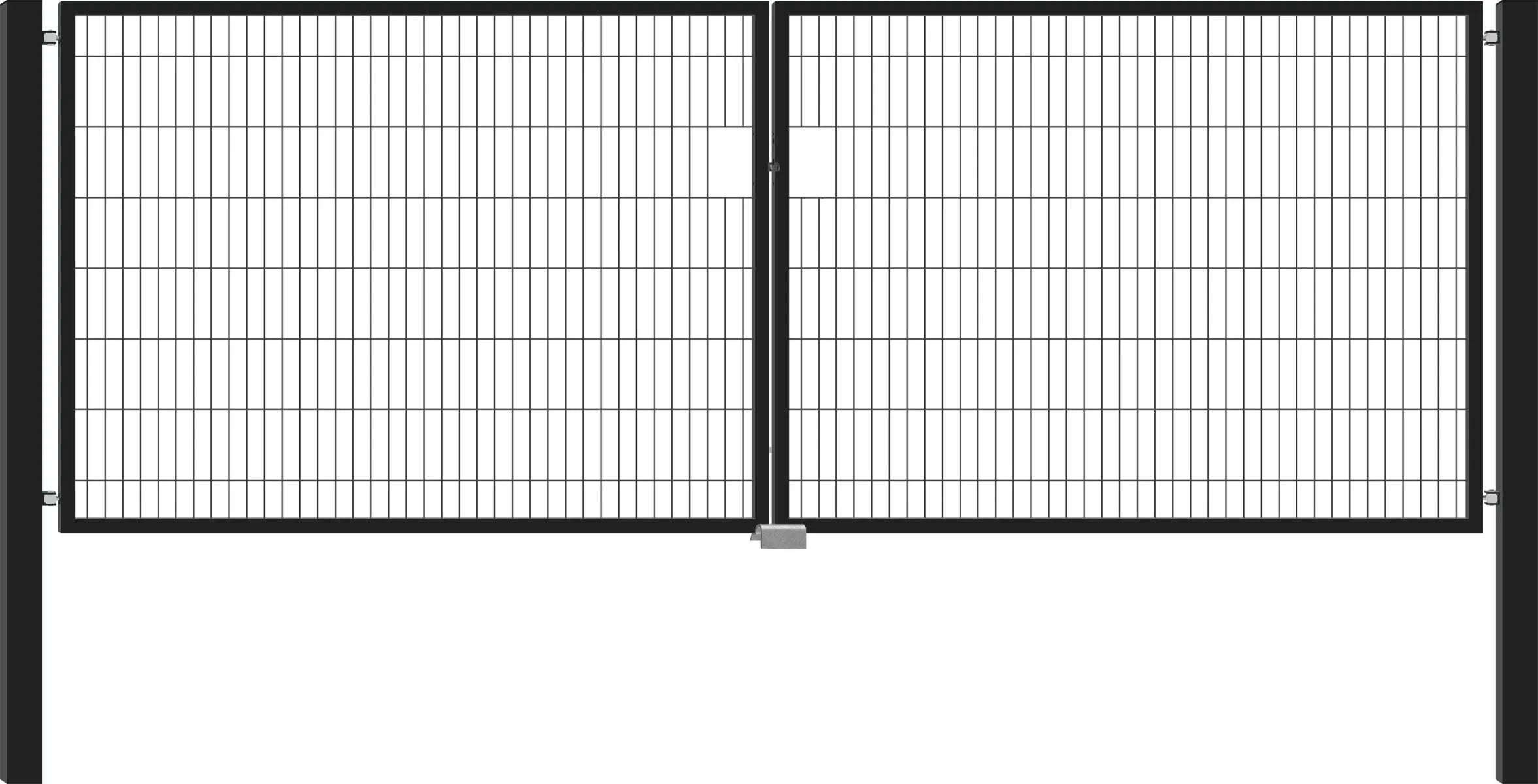 Draadpoort Metaal Dubbel Zwart 180x300cm