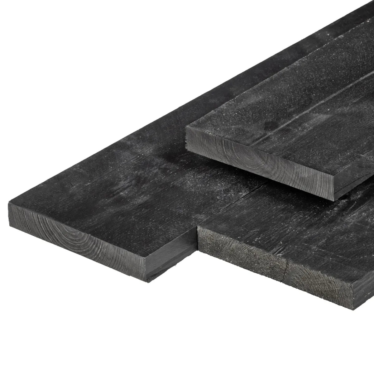 ME grenen Plank 2x20x400cm Fijnbezaagd Zwart Gespoten