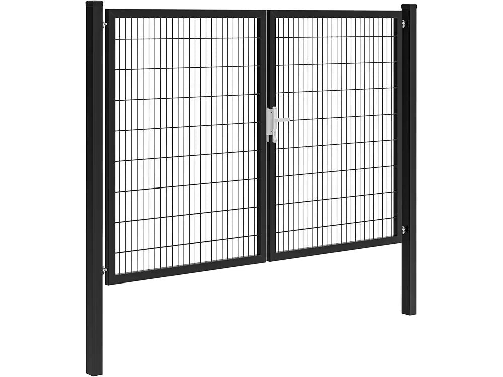 Hillfence met. dubbele poort Premium+slot 300x180cm zwart